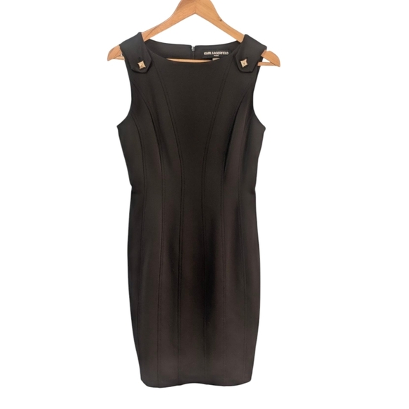 Karl Lagerfeld Black Sheath Mini Dress - Picture 2 of 10